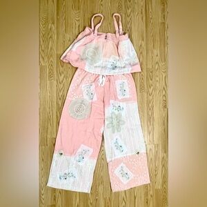 NWOT POL Pink Patchwork Tank And Wide Leg Pant Set